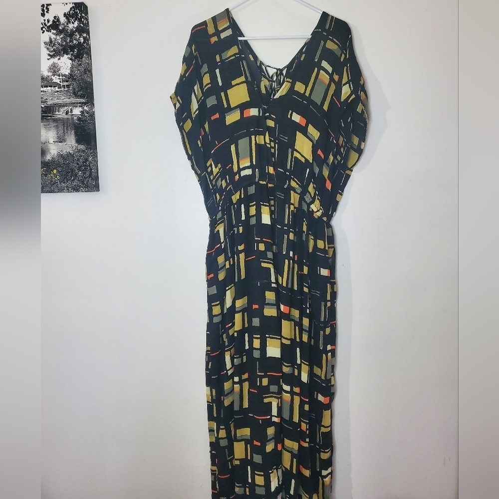 World Market Wide Leg Jumpsuit Romper Size Large/Extra Large Rayon Elastic Waist